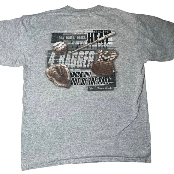 Vintage Disney World Mickey Mouse Gray Baseball T-Shirt adult size Medium - Picture 2 of 6